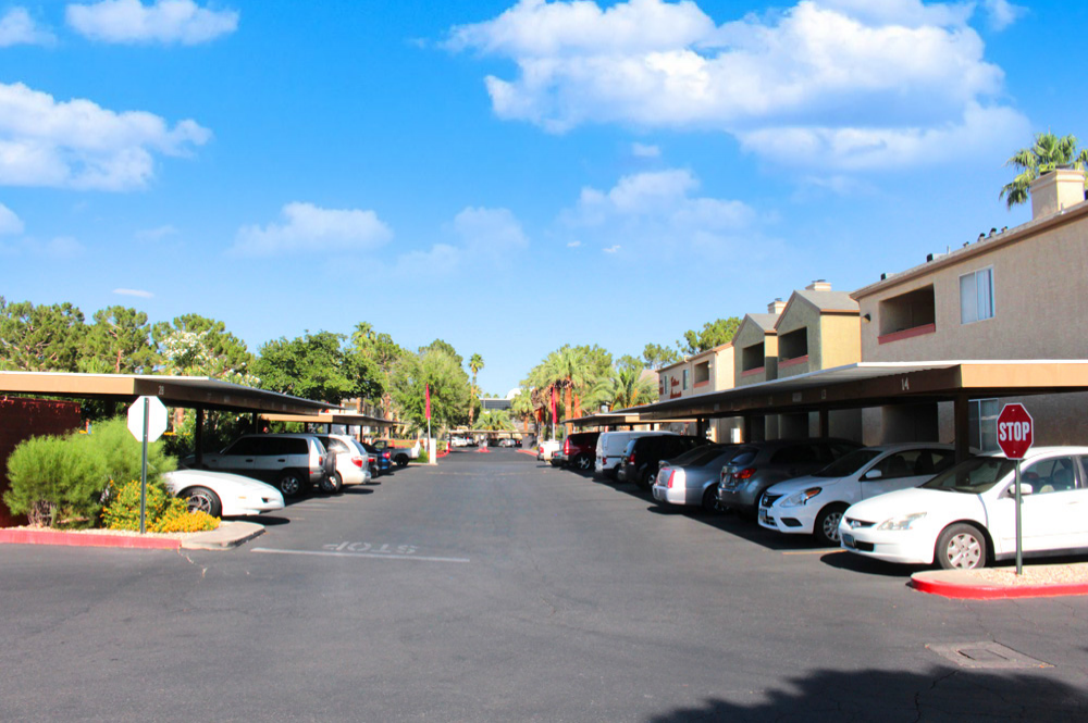 Exterior photo of Bellevue building Parking Area 1