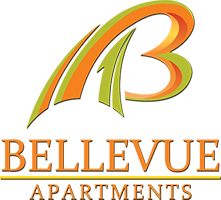 This company logo represents Bellevue Apartments online rental coupon.